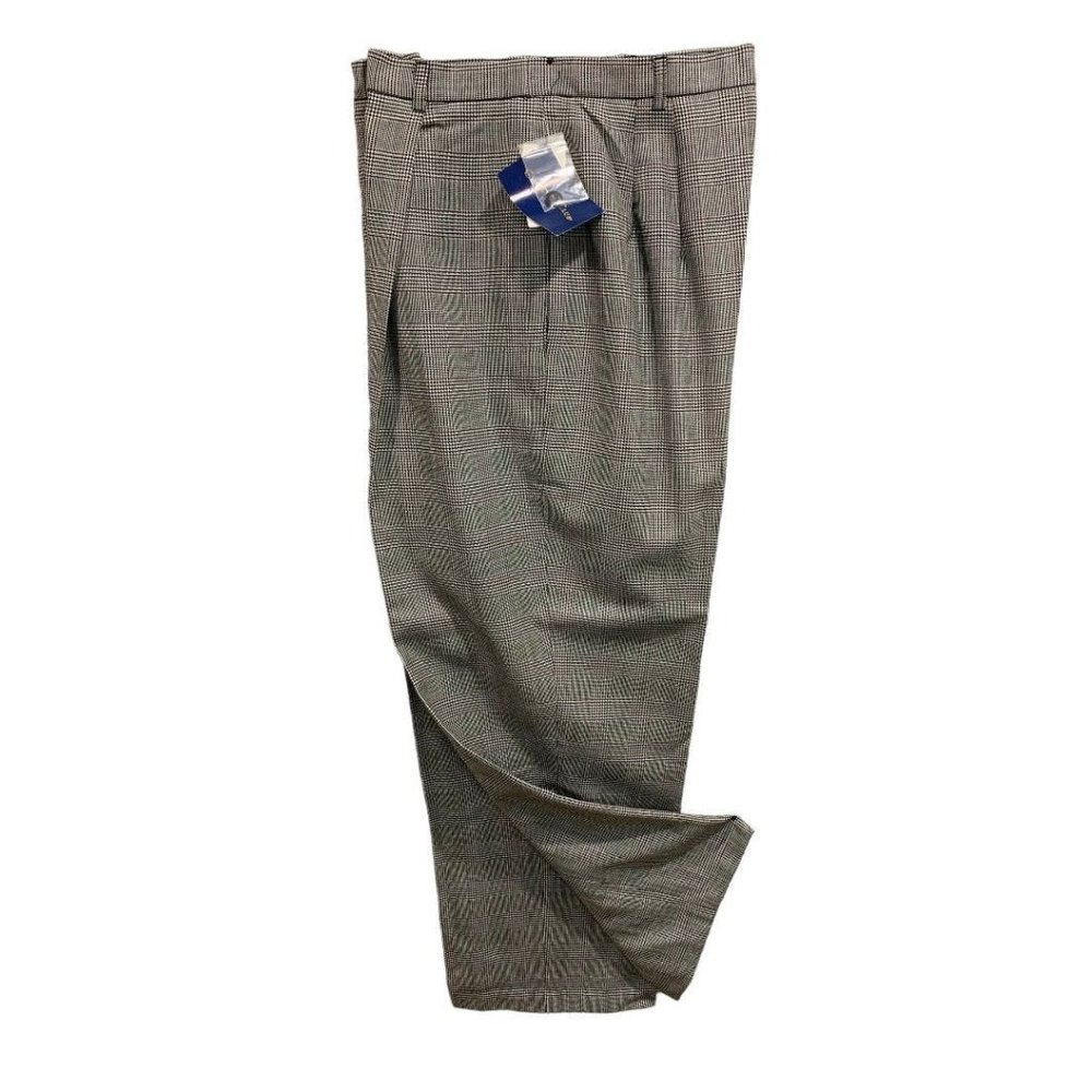 Size 12 Charter‎ Club Women's New Glenn Plaid Wool Dress Pants Black White
